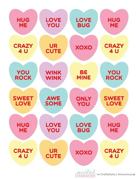 Candy Hearts Printable
